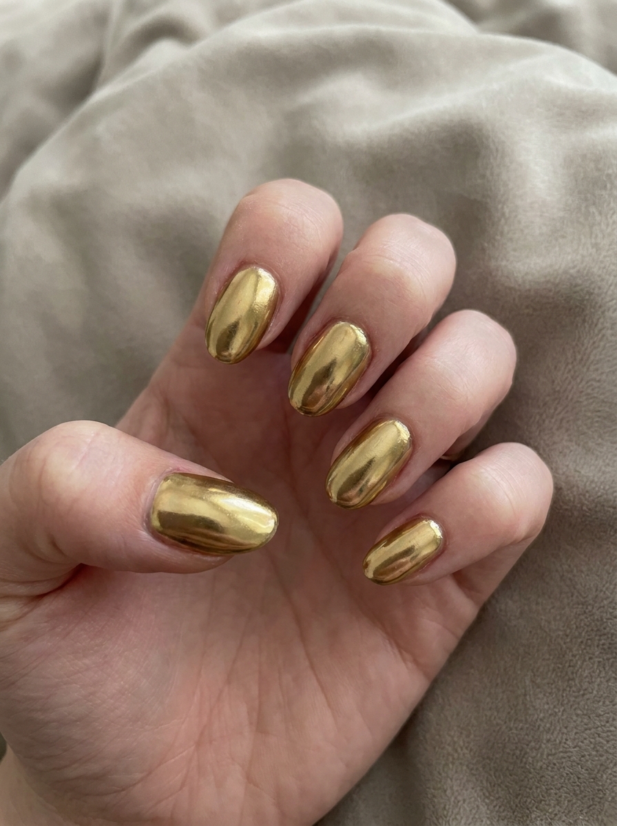 Gold Chrome Nails als Goldene Nägel Inspiration 2026